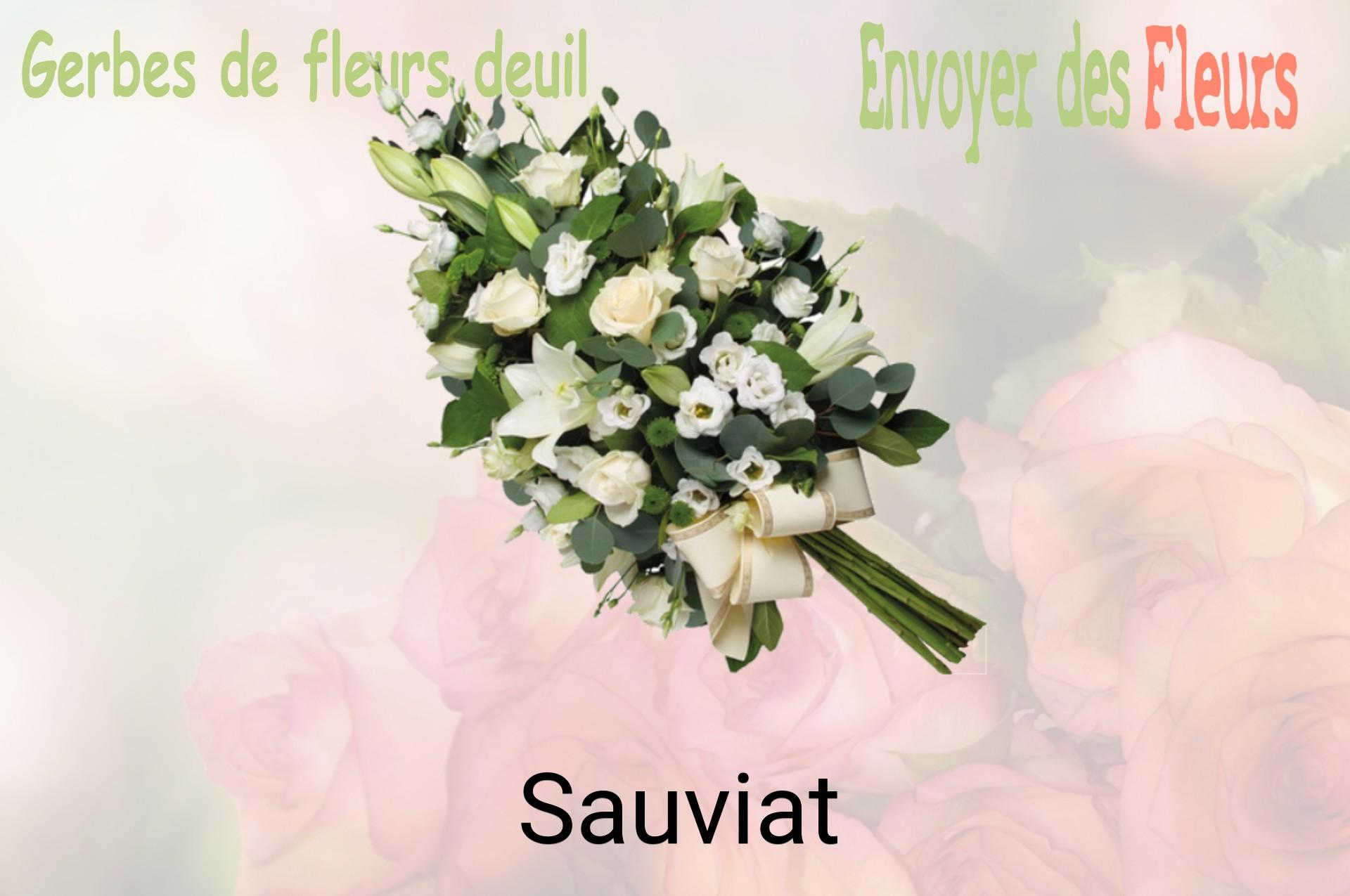 Gerbe de fleurs de deuil livrée à Sauviat